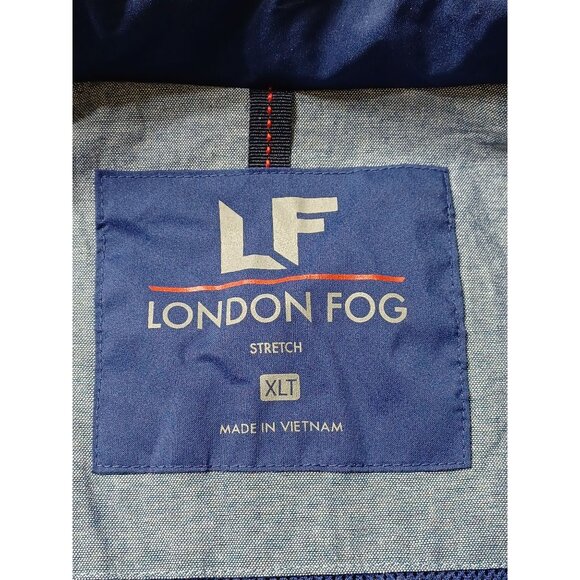 London Fog Mens Stretch Jacket XL Navy Blue Polyester Zipper Pockets Mesh Lining - Picture 5 of 12
